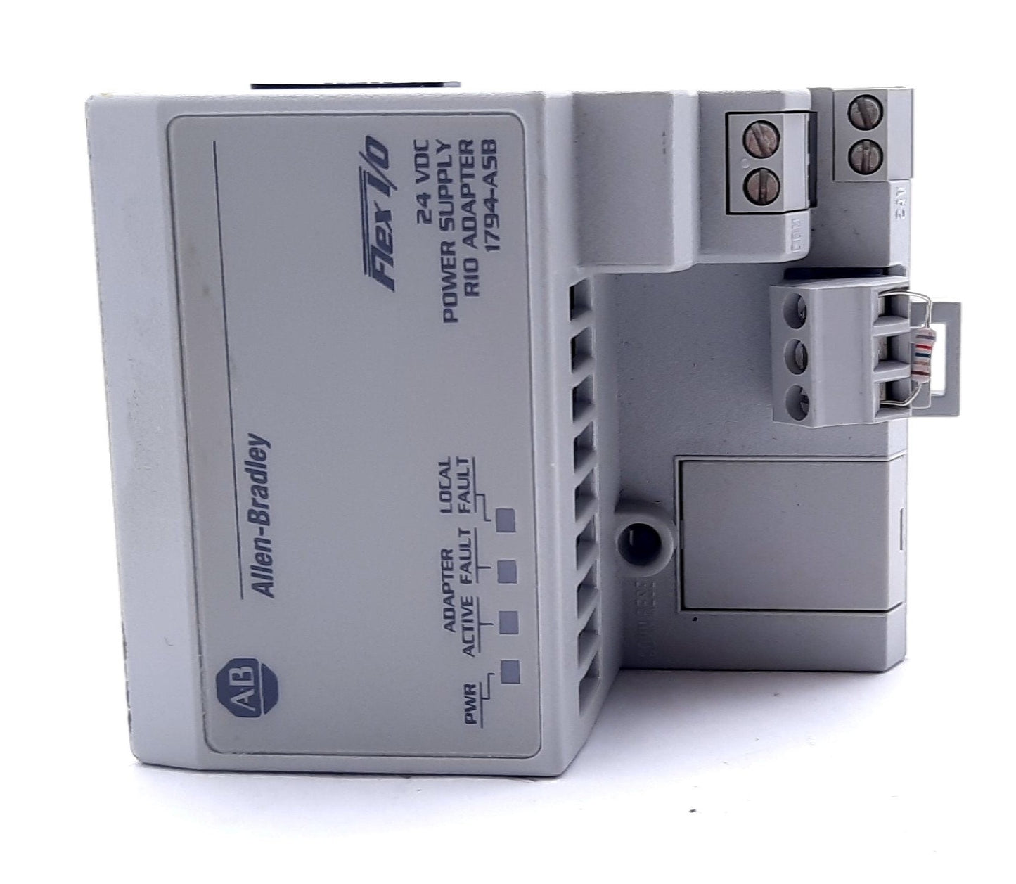 Used Allen Bradley 1794-ASB Ser E Flex I/O Power Supply RIO Remote Adapter 24VDC