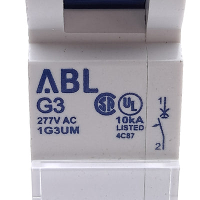 New Lot of 2 Altech ABL 1G3UM Circuit Breakers, 1-Pole, 3A, 277VAC, DIN Rail