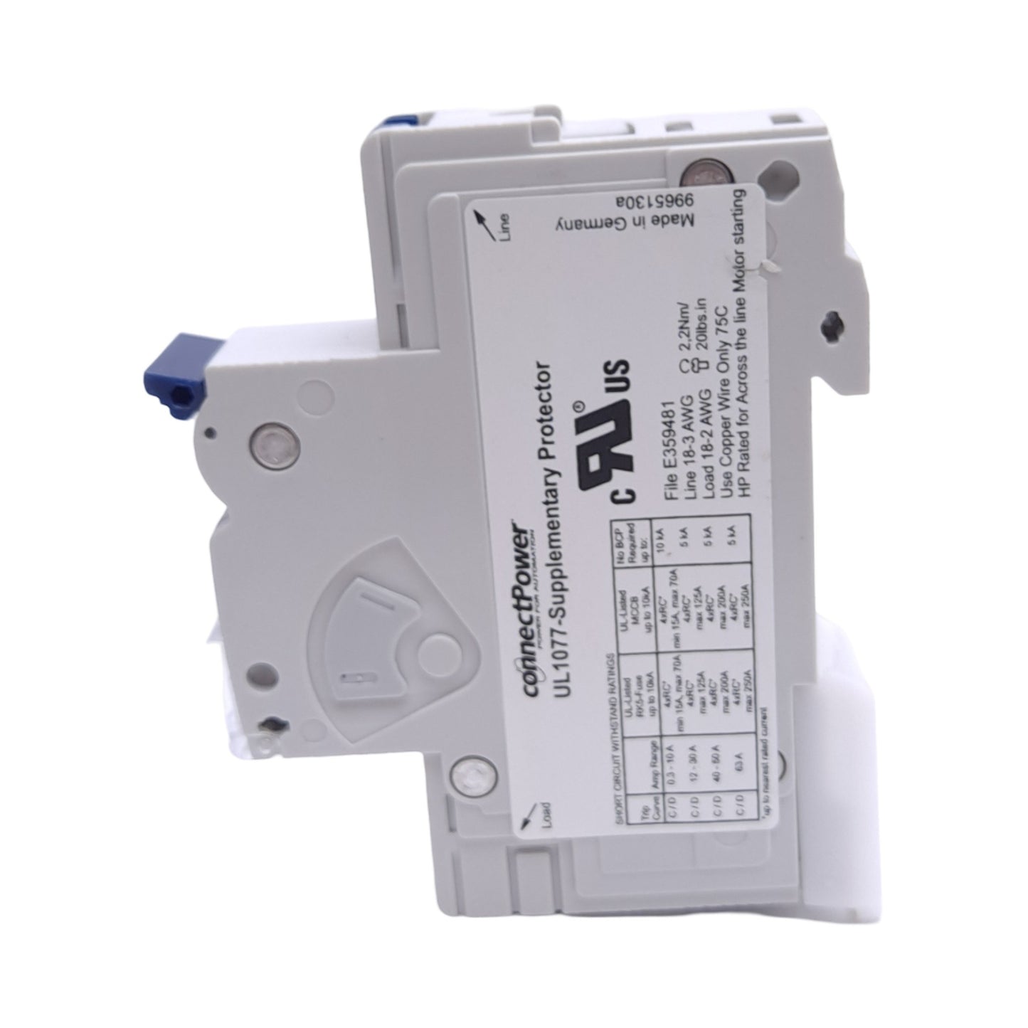 New – Open box Weidmuller ConnectPower SU1C5AC Circuit Breaker, 1-Pole, 5A, 277VAC, DIN Rail