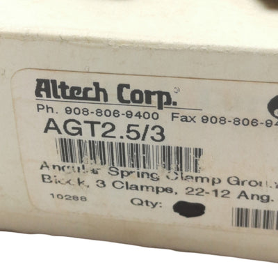 New Lot of 10 Altech Corp AGT2.5/3 Ground Terminal Blocks 1-Level, 3-Contacts, 600V