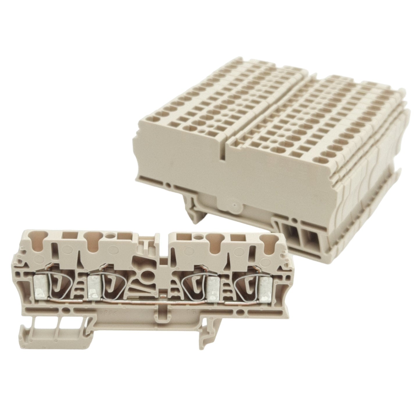 New Lot of 15 Weidmuller 1608570000 Feed Thru Terminal Blocks, 600V 27A, 4-Position