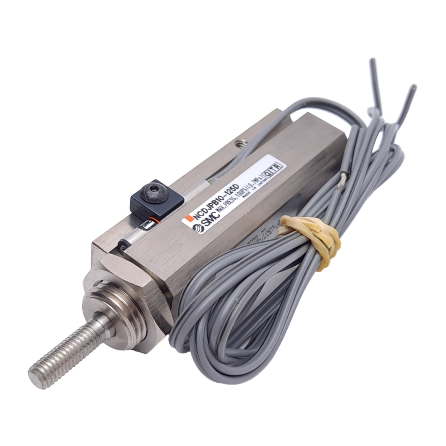 New – Open box SMC NCDJPB10-125D-90 Pin Cylinder, ø3/8in Bore, 1-1/4in Stroke, 100psi Max