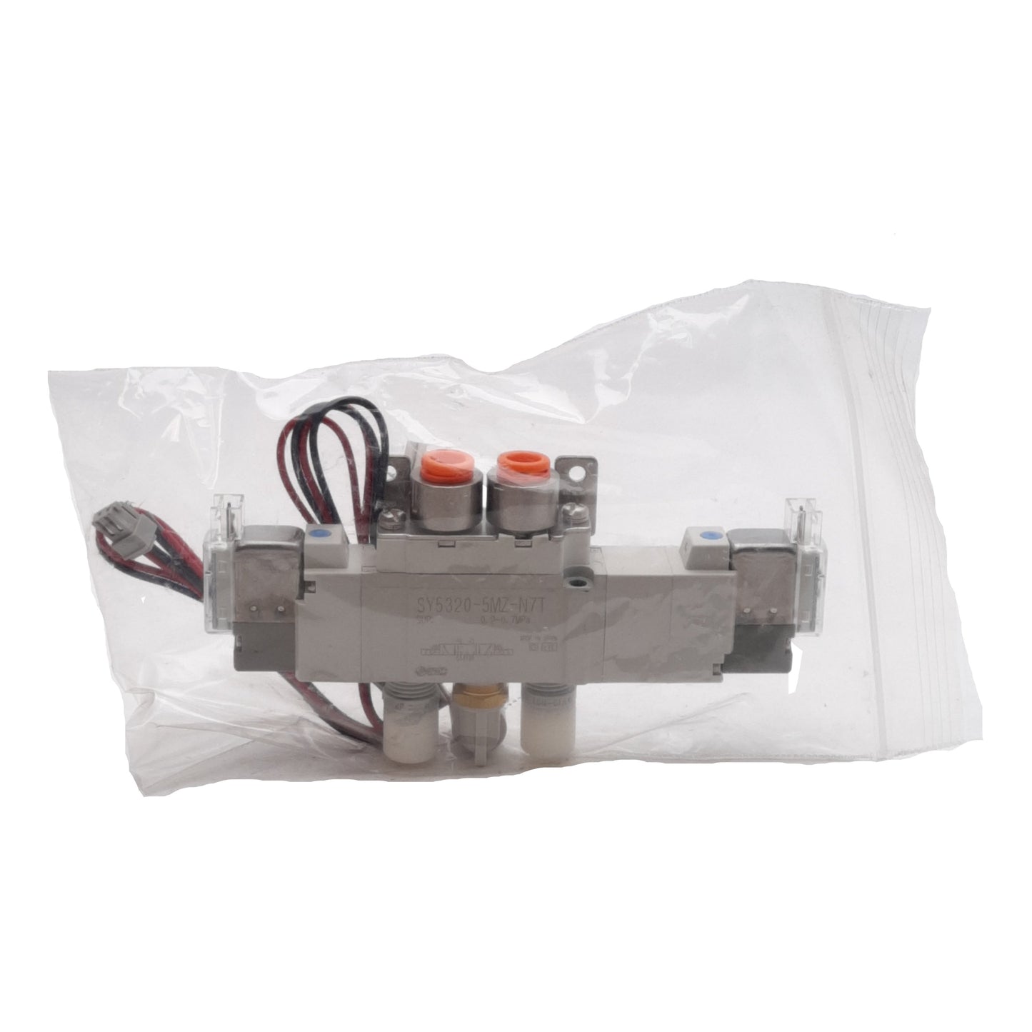 New SMC SY5320-5MZ-N7T Double Solenoid Valve, 0.2-0.7MPa ø1/4in One-Touch 24VDC Coil