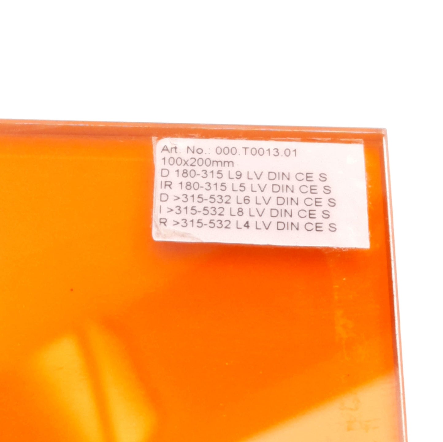 Used LaserVision 000.T0013.01 Laser Safety Window For Trumark Station 5000, 100x200mm