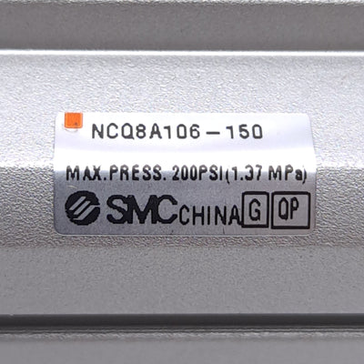 New – Open box SMC NCQ8A106-150 Compact Cylinder, ø1-16" Bore, 1-1/2" Stroke, 200psi Max