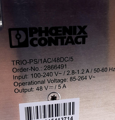 New Phoenix Contact TRIO-PS/1AC/48DC/5 Power Supply 85-264VAC 5A 240W 48VDC