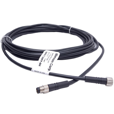 New – Open box Mencom NAN-T-3MFP-5M Cordset, M8 3-Pin Male/Female, 60V 3A, 5m Length