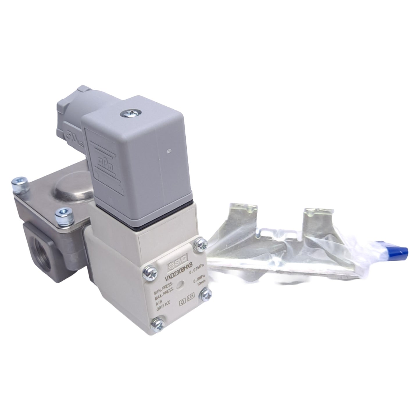 New – Open box SMC VXD230BHXB Solenoid Valve, NC, Rc 3/8", 100VAC, ø10mm Orifice, 0.02-0.9MPa