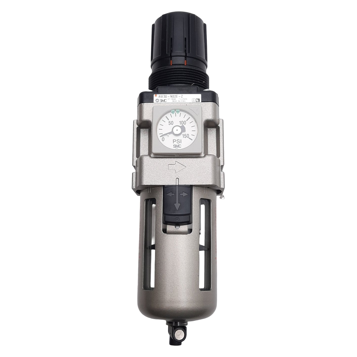 New SMC AW30-N02E-Z Filter Regulator, 7-125PSI Set, 5µm Filtration, 1/4in NPT Ports
