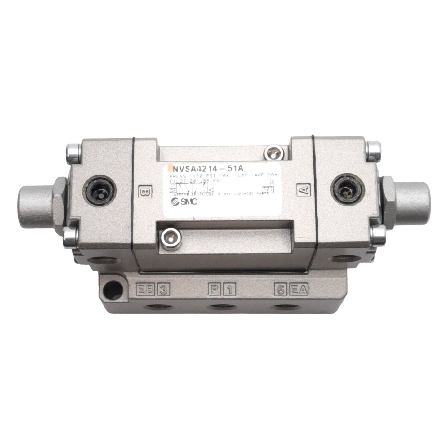 New SMC NVSA4214-51A Directional Air Valve, 20-150PSI Double Pilot, 1/8in NPT Ports