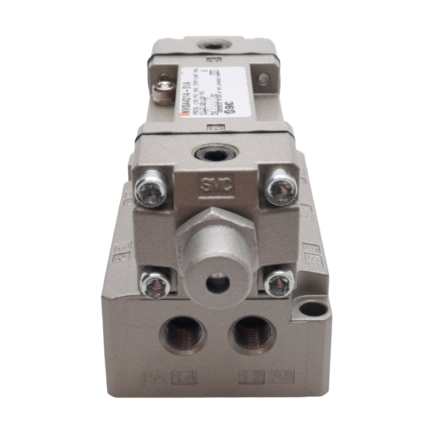 New SMC NVSA4214-51A Directional Air Valve, 20-150PSI Double Pilot, 1/8in NPT Ports