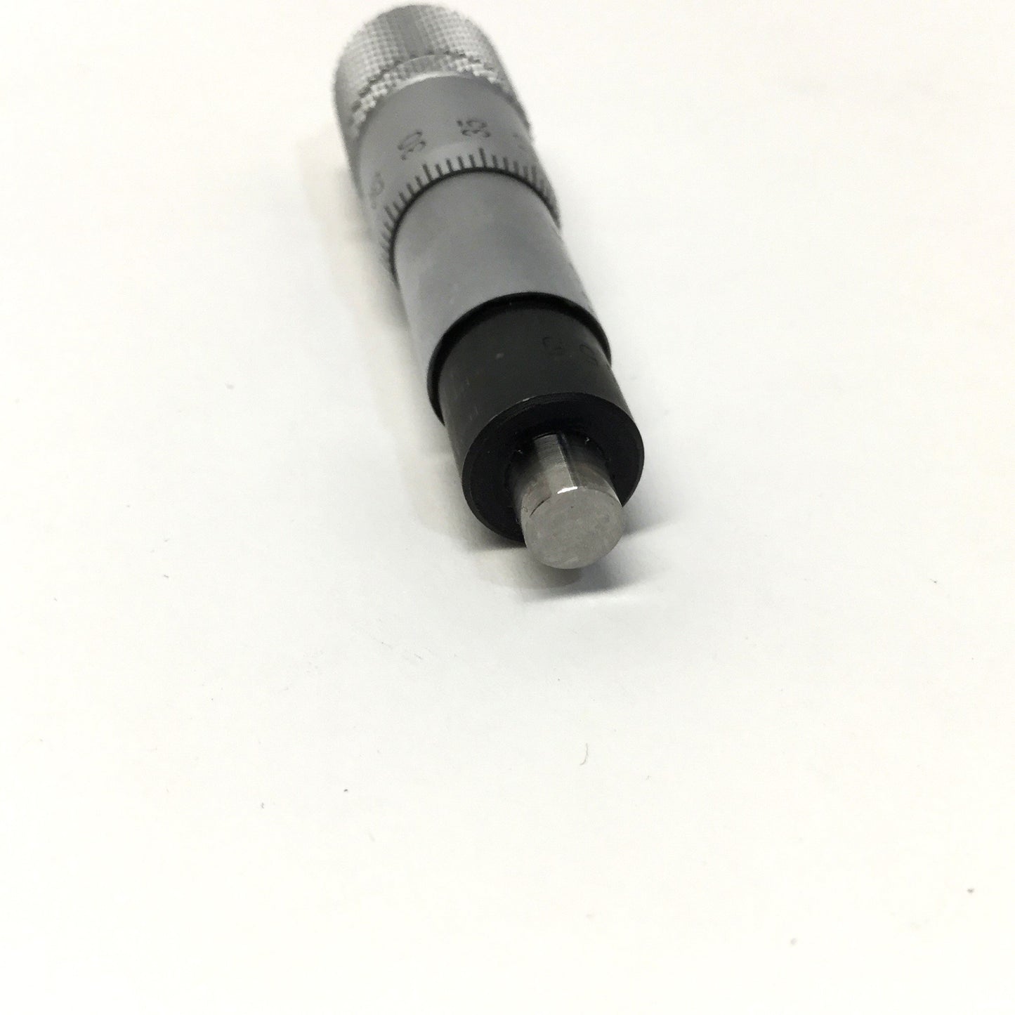 Used Mitutoyo 148-821 Micrometer Head, 0-13mm x 0.01mm, Reverse Reading, Flat Spindle