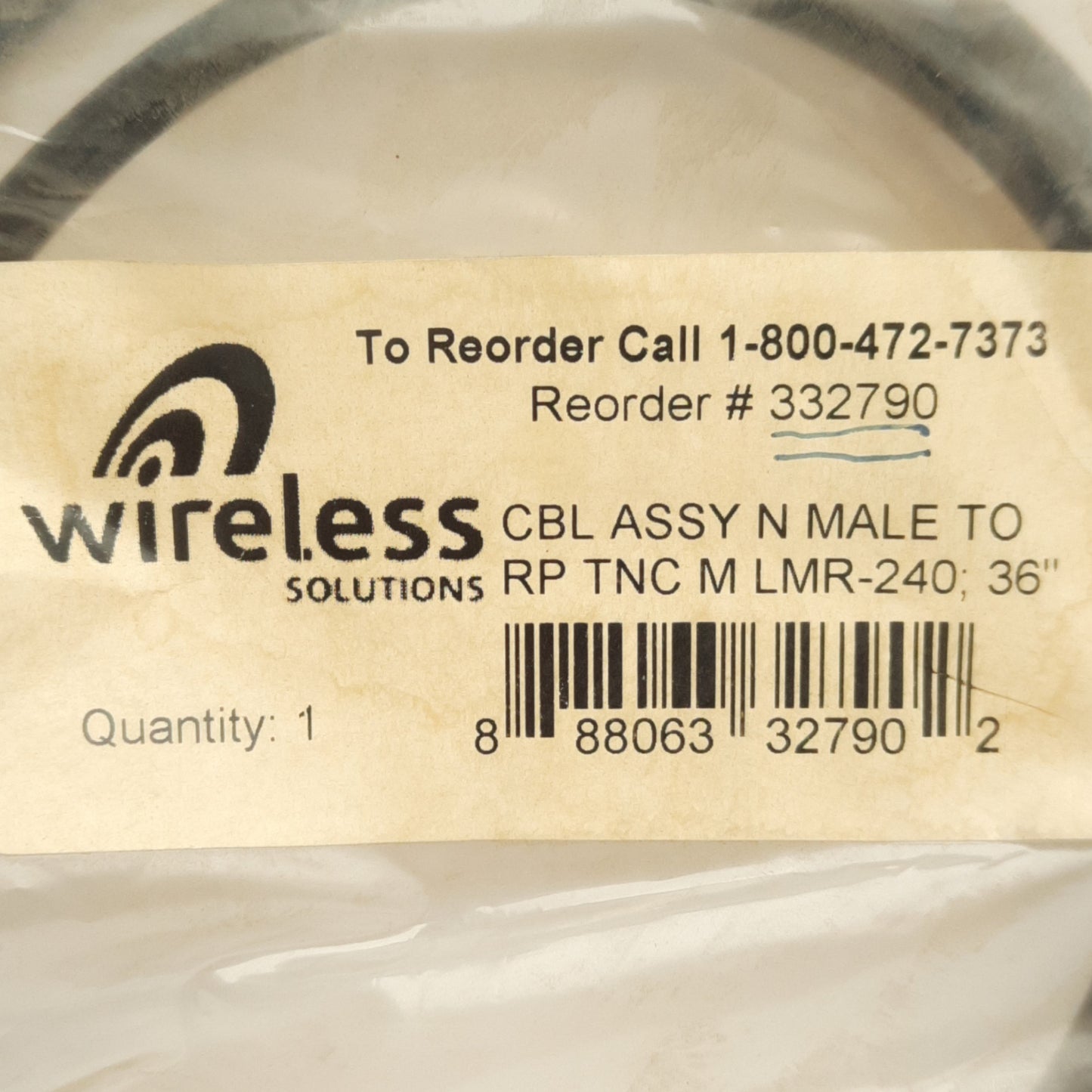 New Wireless Solutions 332790 Coax Network Cable, N Male-TNC Male, LMR240, 36in