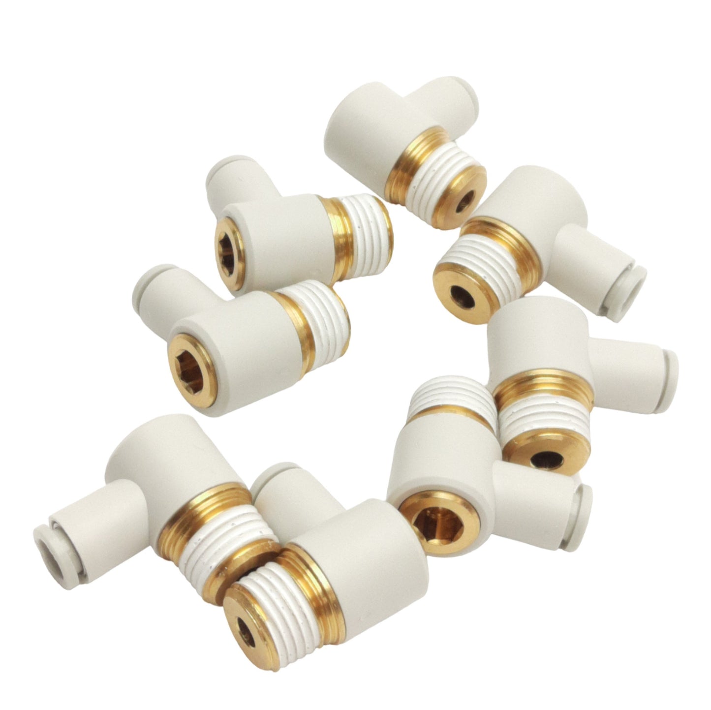 New Lot of 8 SMC KQ2VS06-02AS Pneumatic Fittings 1/4R to 6mm OD P2C Tube Fitting