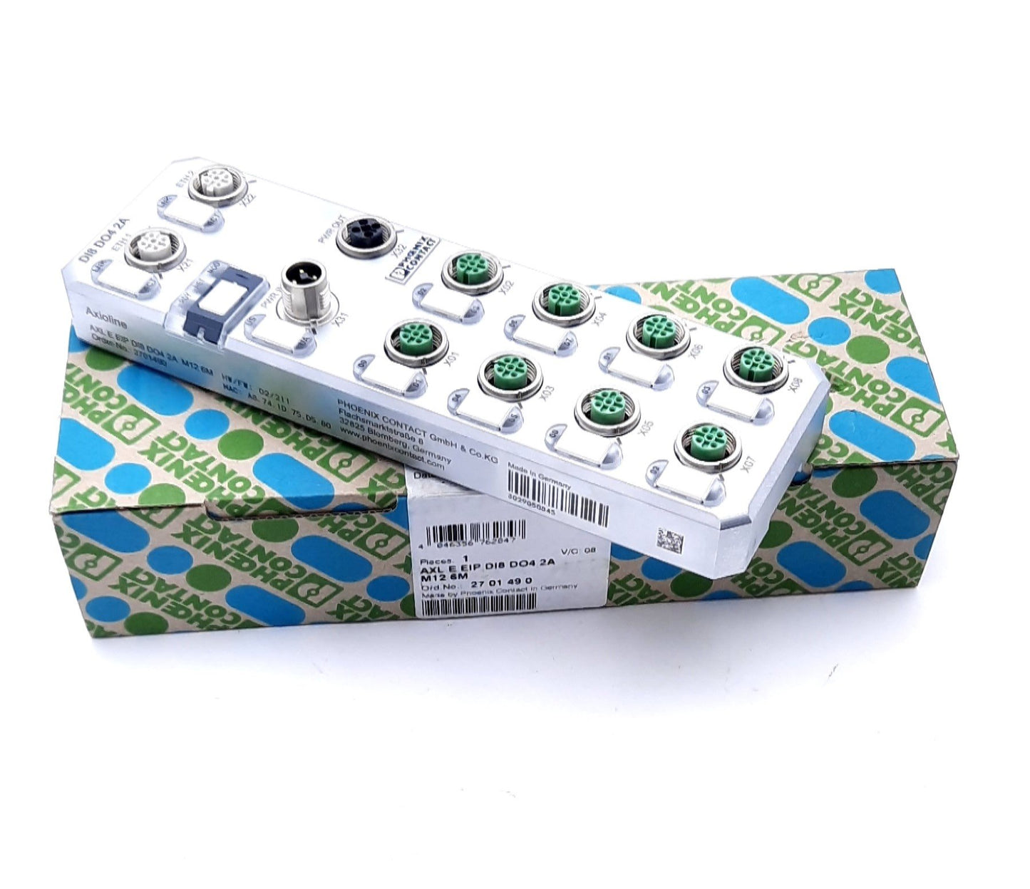 New Phoenix Contact AXL E EIP D18 DO4 2A Axioline Distributed I/O Device 24VDC, M12