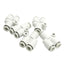 New Lot of 5 SMC KQ2U06-00A Pneumatic Y Union Fittings, 6mm OD P2C Tube Connector