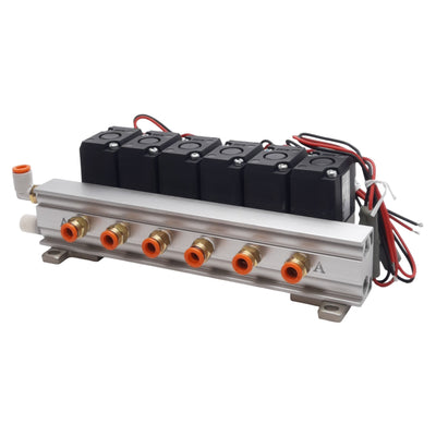 New SMC VV307-01-062-01-F Manifold, 6-Station, 2-Position Singles, 24VDC Coils