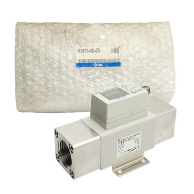 New SMC PF2W711-N10-67N Digital Flow Switch For Water, 10-100L/Min, 2-PNP, 1in NPT