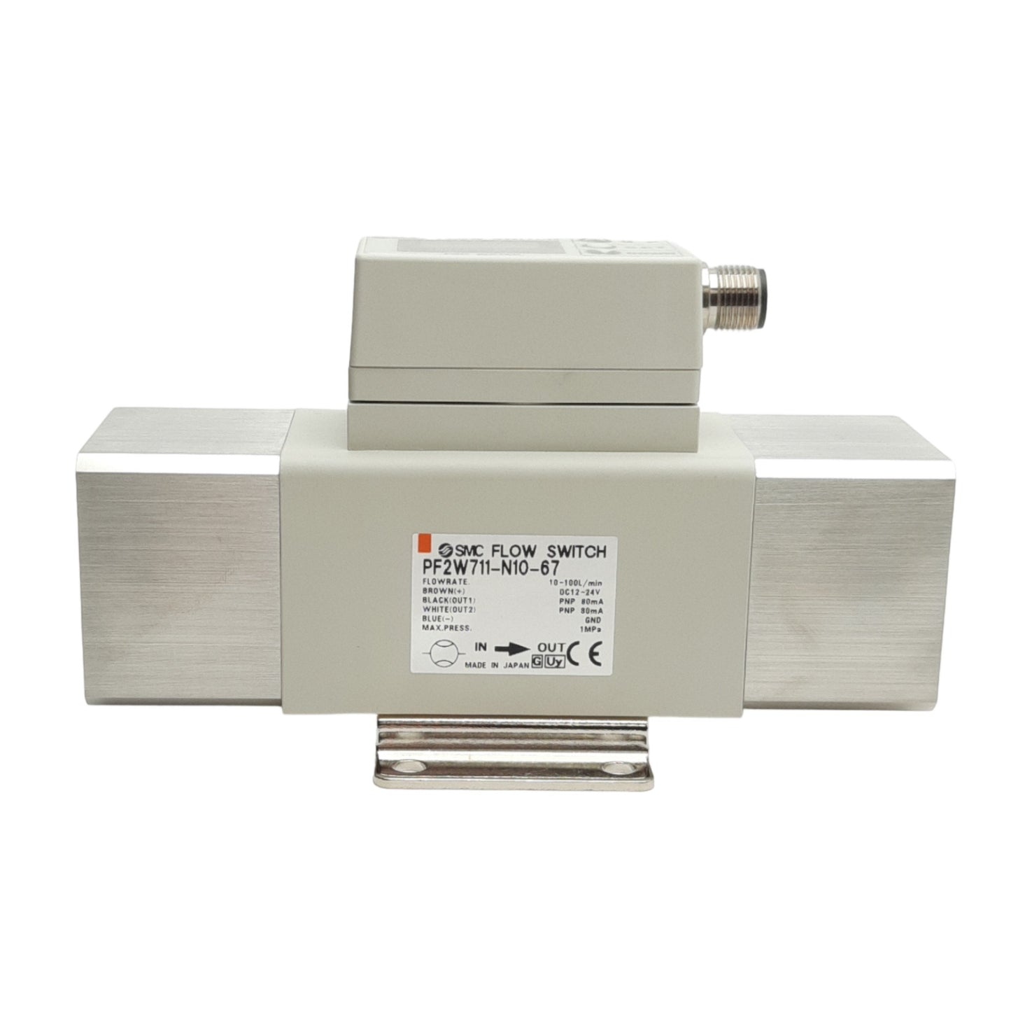 New SMC PF2W711-N10-67N Digital Flow Switch For Water, 10-100L/Min, 2-PNP, 1in NPT