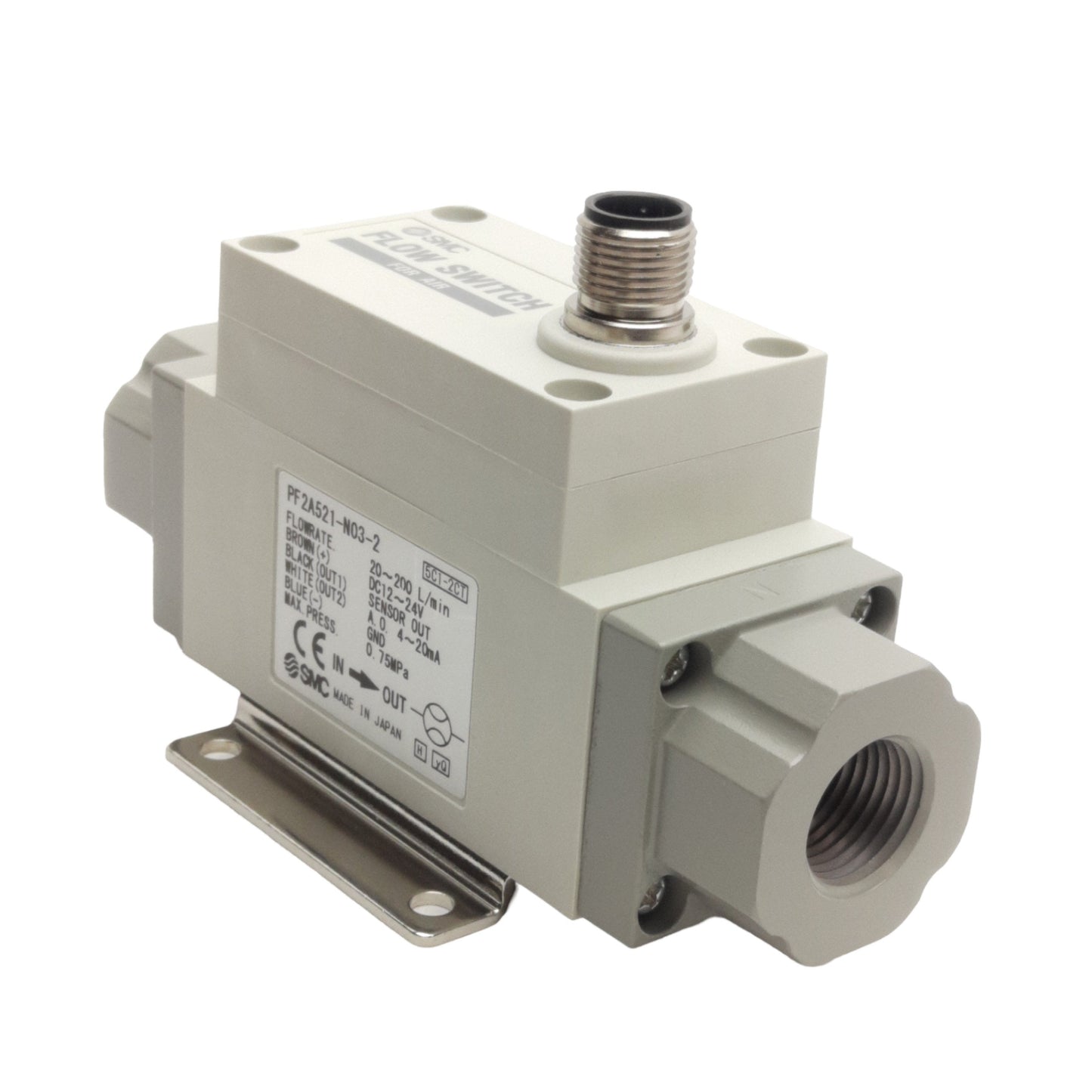 New SMC PF2A521-N03-2 Flow Sensor For Air, 20 to 200L/min, -50kPa to 0.75MPa