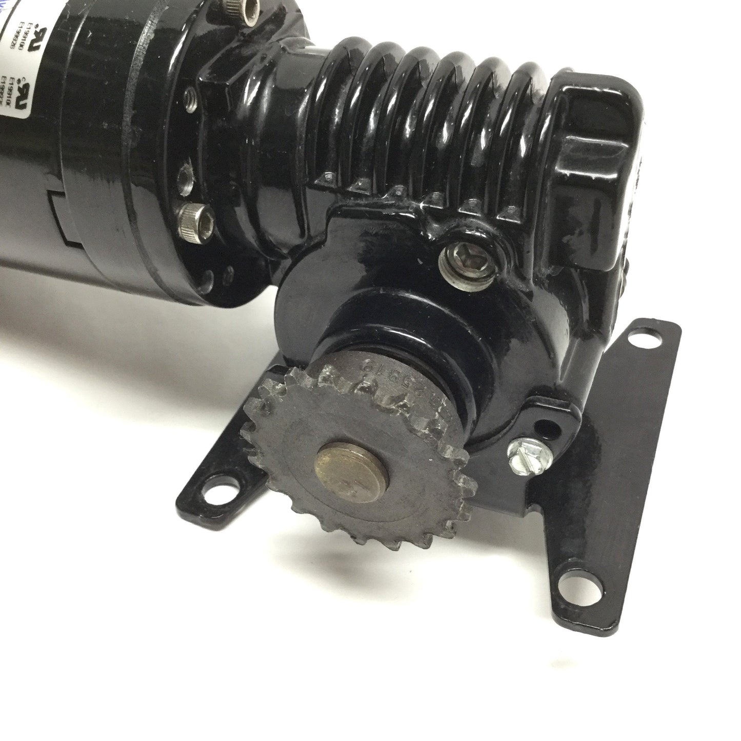 Used Bison 021-746-3060 Right-Angle DC Gear Motor 90VDC, 1/9HP, 60:1 Ratio, 42RPM