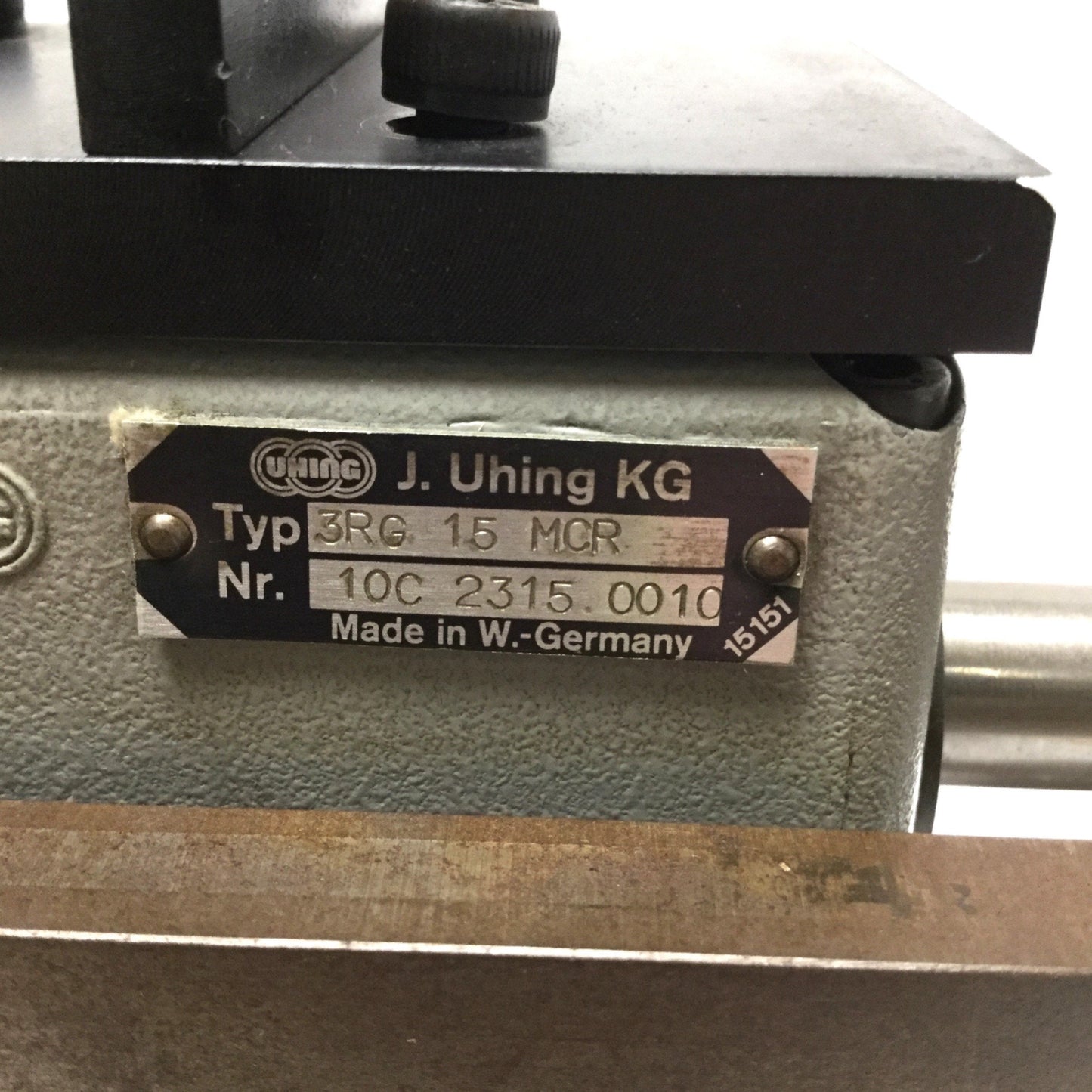 Used UHING 3RG-15-MCR Rolling Ring Linear Drive, 15mm Shaft, 140mm Traverse Travel