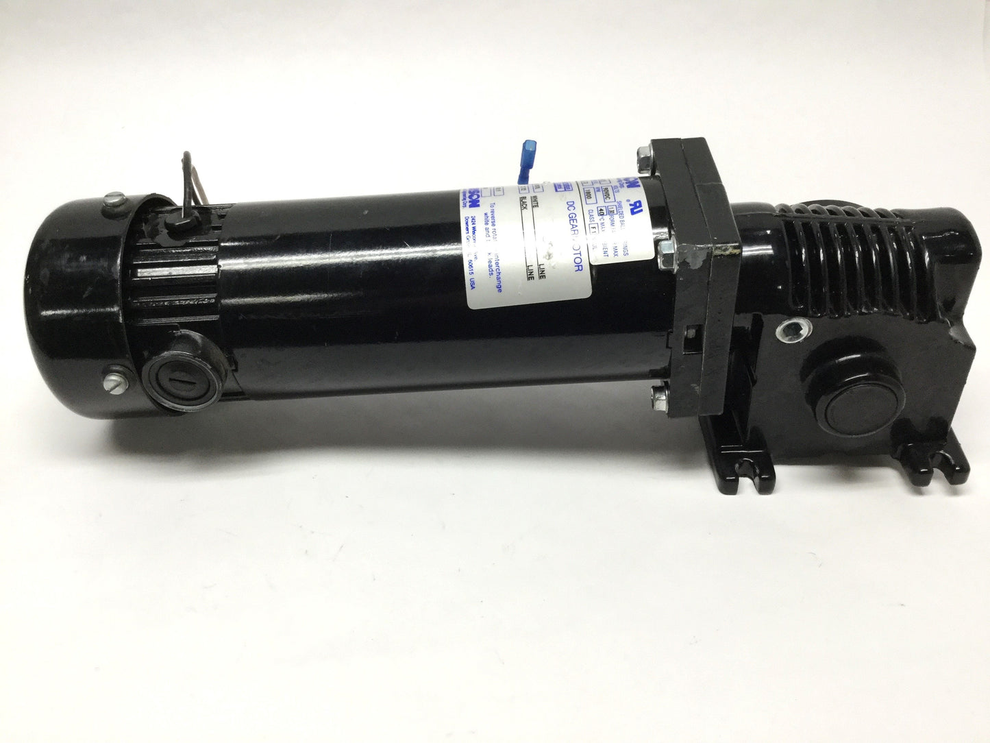 Used Bison 507-02-207L DC Gearmotor 90VDC, 10:1, 180RPM, 1/4HP, 55in-lbs, 5/8" Shaft