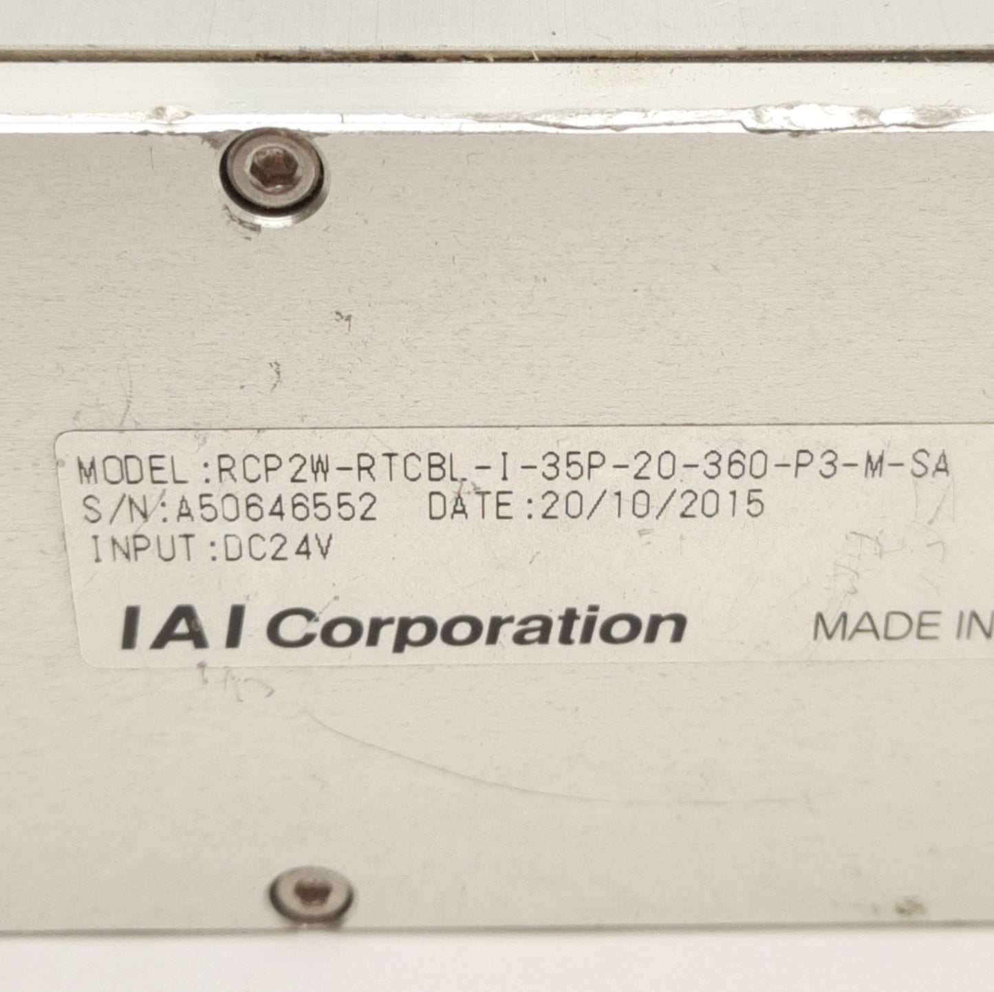 Used IAI Corp RCP2W-I-35P-20-360-P3-M-SA Cleanroom Robo Cylinder, 360° Range, 24VDC
