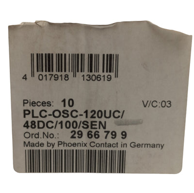 New Phoenix Contact PLC-OSC-120UC/48DC/100/SEN Relay & Socket, SPST, 60VDC Coil