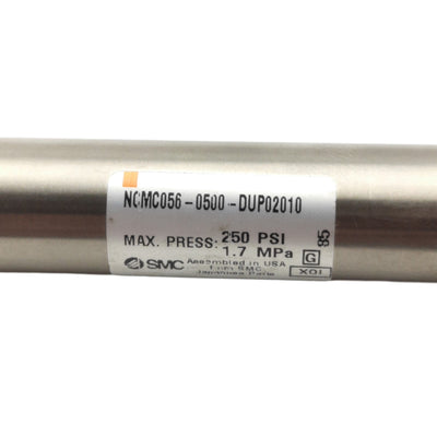 New SMC NCMC056-0500-DUP02010 Pneumatic Cylinder 9/16in Bore 5in Stroke, 10-32 Ports