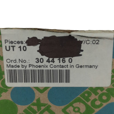 New Lot of 10 Phoenix Contact UT 10 3044160 Terminal Blocks, 57A, 1000V, 1-Pole