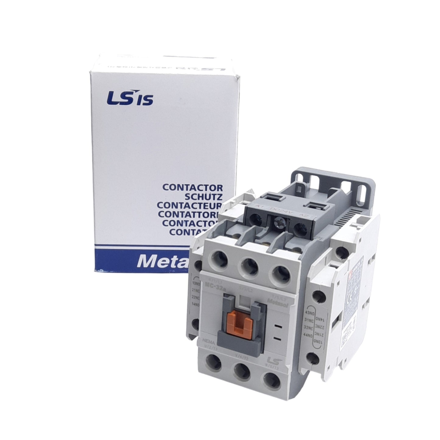 New LS Electric MC-32a Contactor 3-Pole, 4x Aux (2x N/O 2x N/C), Coil: 24VDC