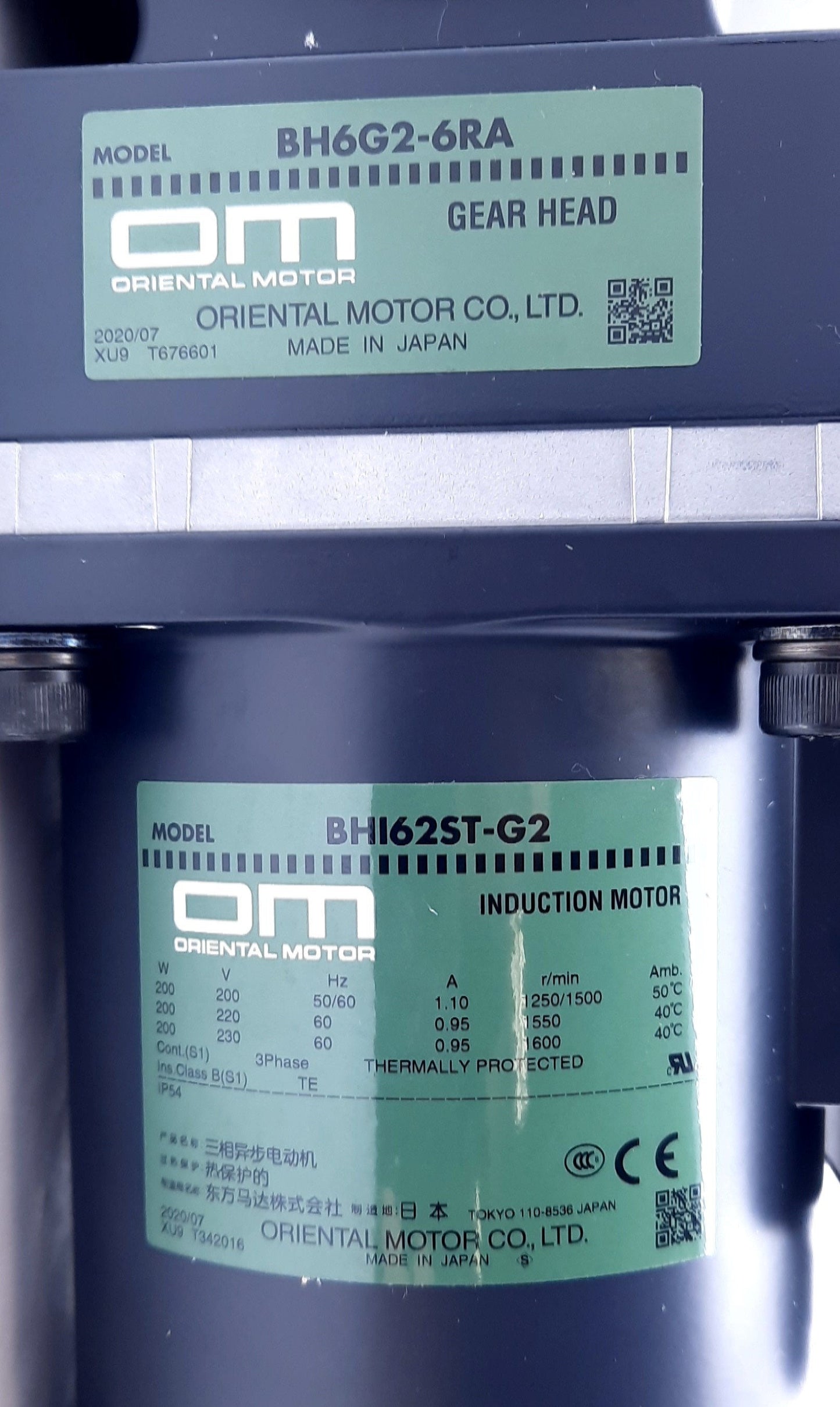 New Oriental Motor BHI62ST-6RA Induction Right-Angle Gearhead 220/230VAC 3 Phase 6:1