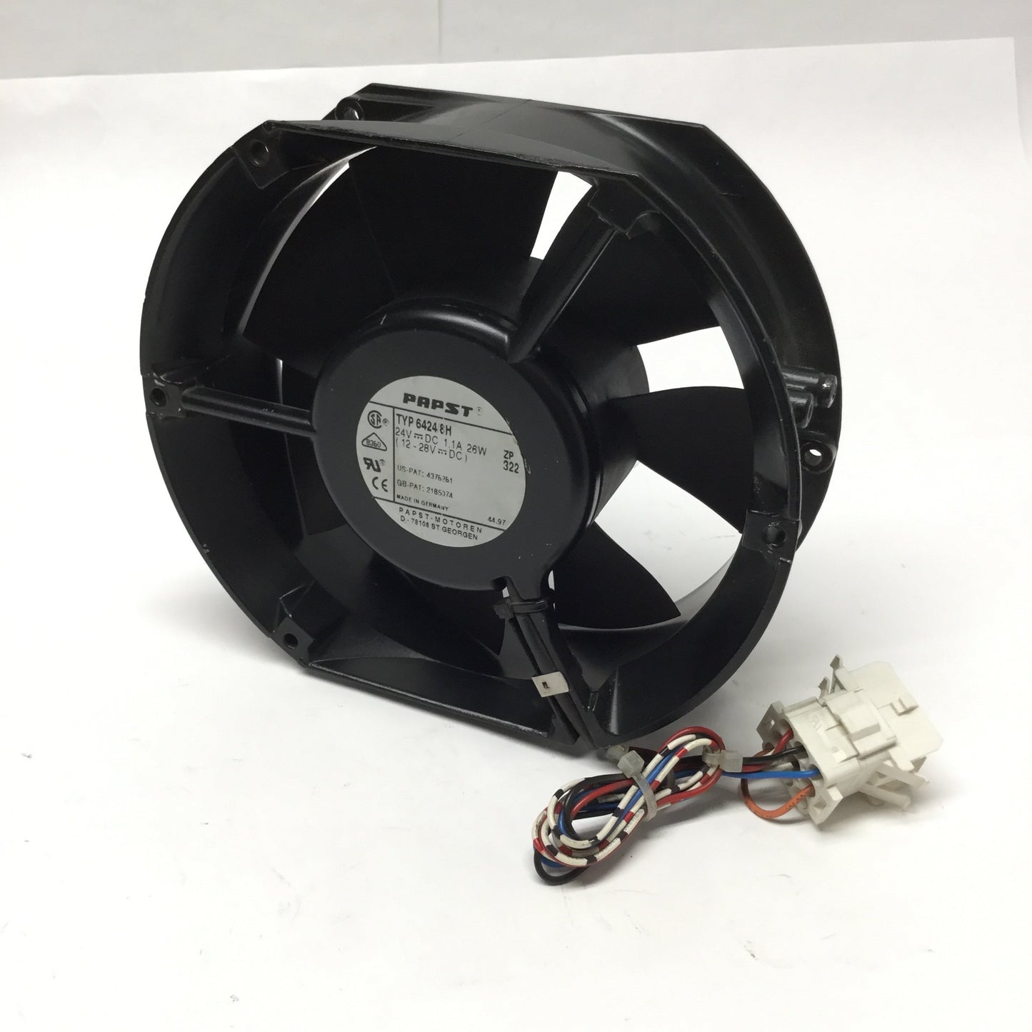 Used EBM Papst 6424/8H Axial Fan Ø172 x 150 x 51mm, 24VDC, 4000RPM, 283CFM w/Alarm