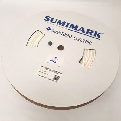 New Sumitomo Sumimark SM3-12 1/4" White 2:1 Polyolefin Heat Shrink Tubing 200Ft
