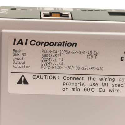 New IAI Corp PCON-CA-20PSA-EP-0-0-AB-DN Actuator Controller, 24VDC, Ethernet/IP