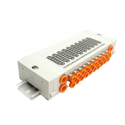 New SMC SS5Y3-45-10B-N7 Pneumatic Solenoid Manifold Base DIN Mount Ports 1/4in