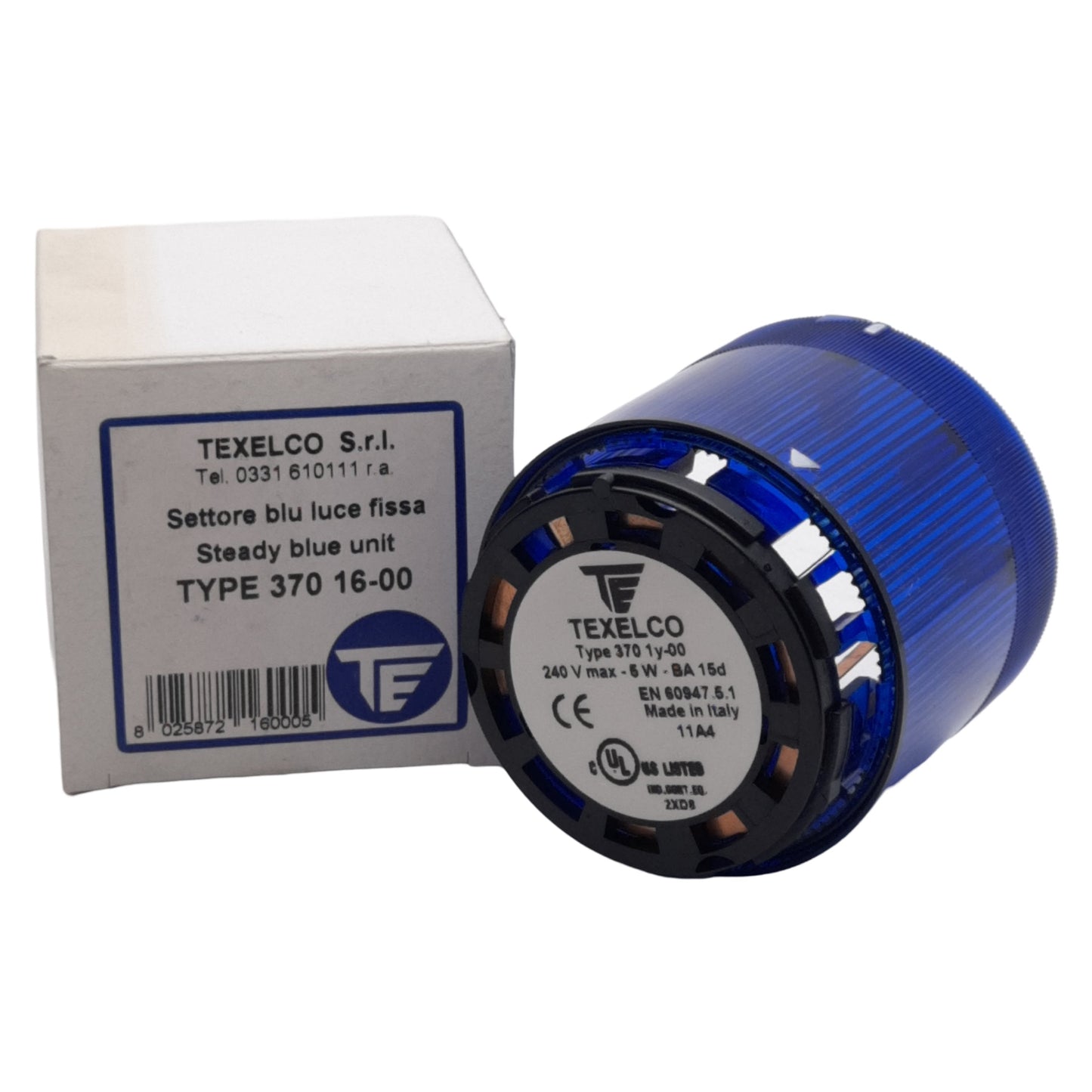 New Texelco Type 370 16-00 Stack Light Module, Steady Blue, ø70mm, 12-240V