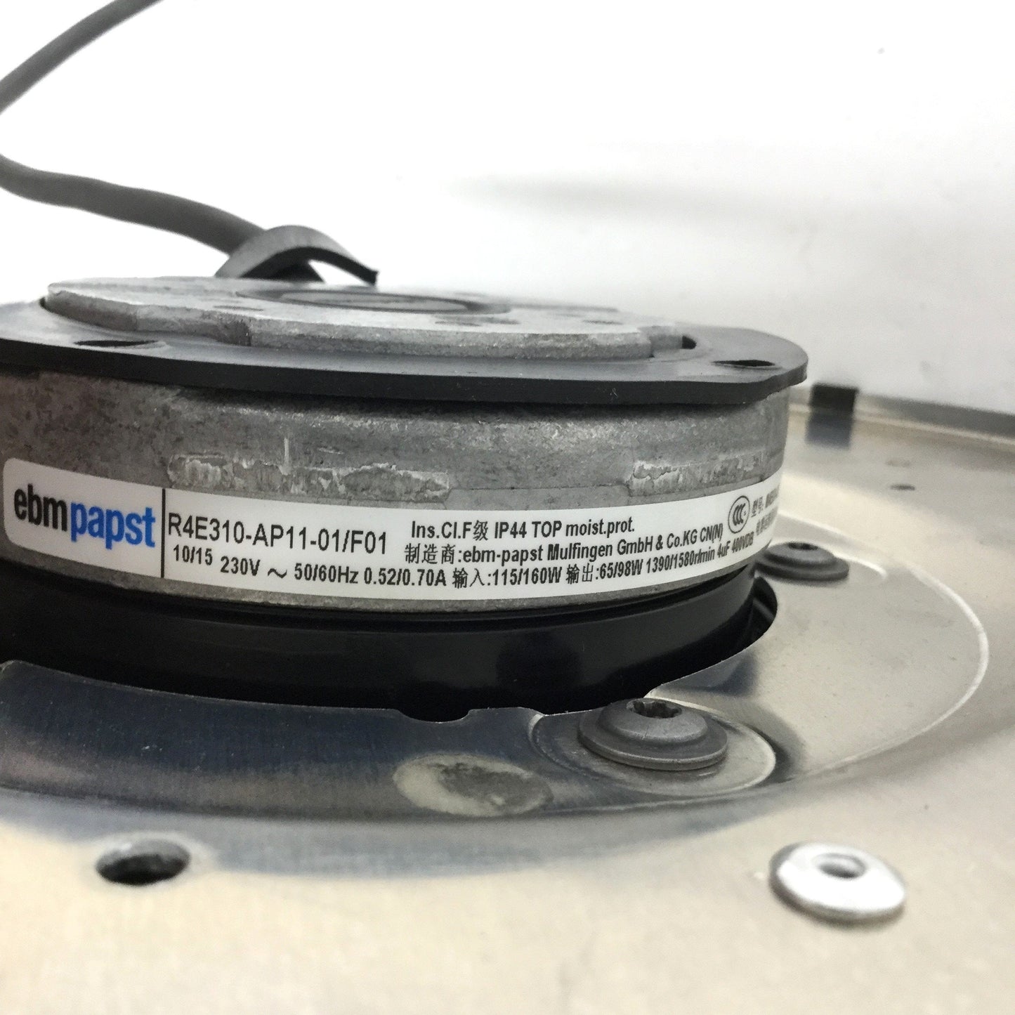 Used EBM Papst R4E310-AP11-01/F01 AC Centrifugal Fan Ø317 x 154mm 1580RPM 230VAC 1PH