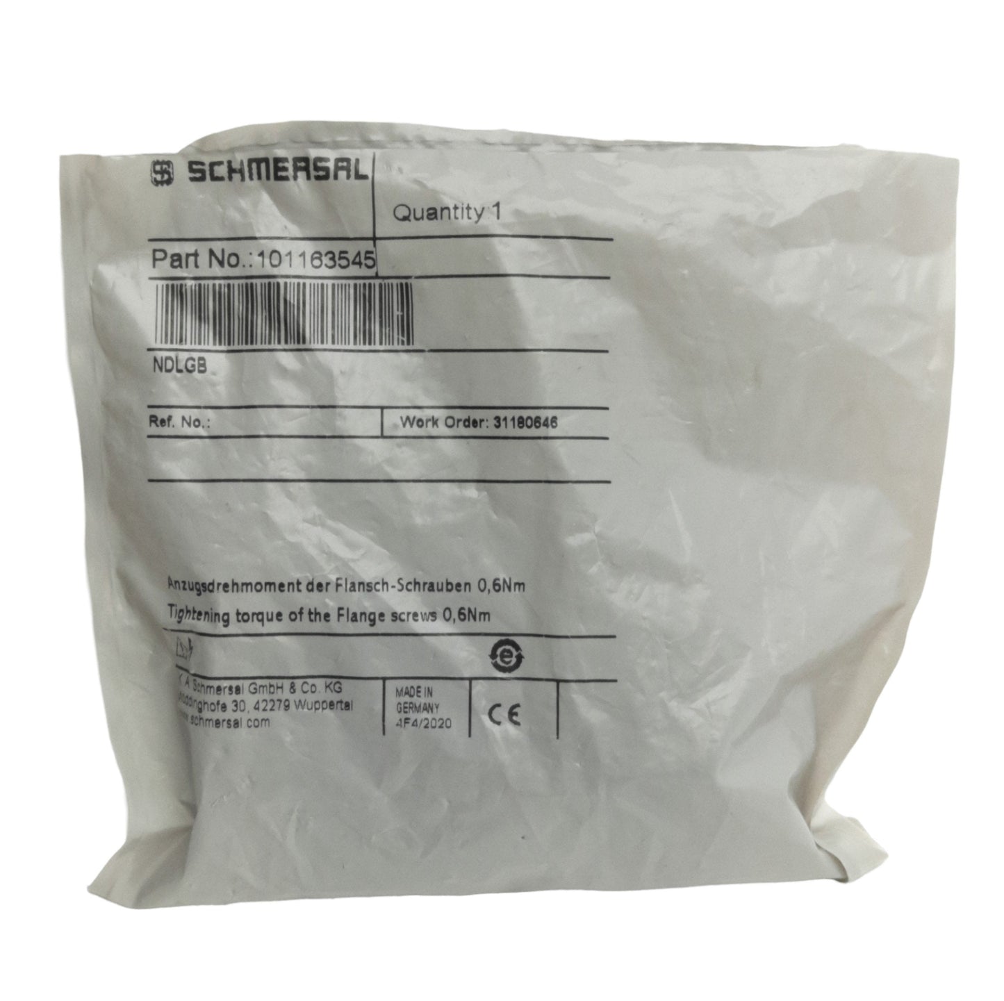 New Schmersal 101163545 NDLGB Pushbutton Operator, ø40mm, Yellow, 28mm x 44.5mm