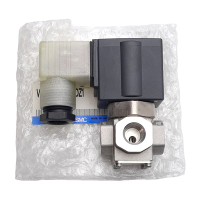 New SMC VX3224H-02-5DZ1 Solenoid Valve, 0.7MPa Water/Oil, ø2.2mm Orifice, 24VDC Coil