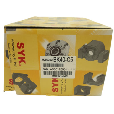 New SYK BK40-C5 Fixed Side Ballscrew Support Unit, ø40mm Shaft, 160mm x 110mm