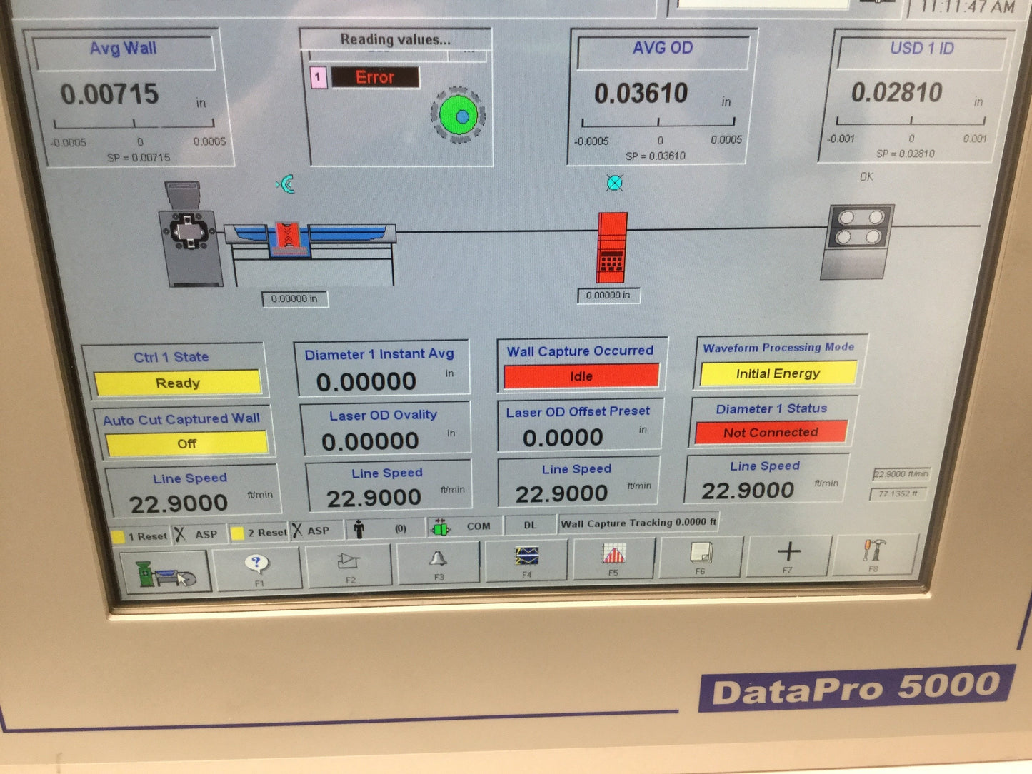 Used BETA LaserMike DataPro 5000e-22 DN 15" Touch Screen Thickness Gauge Controller