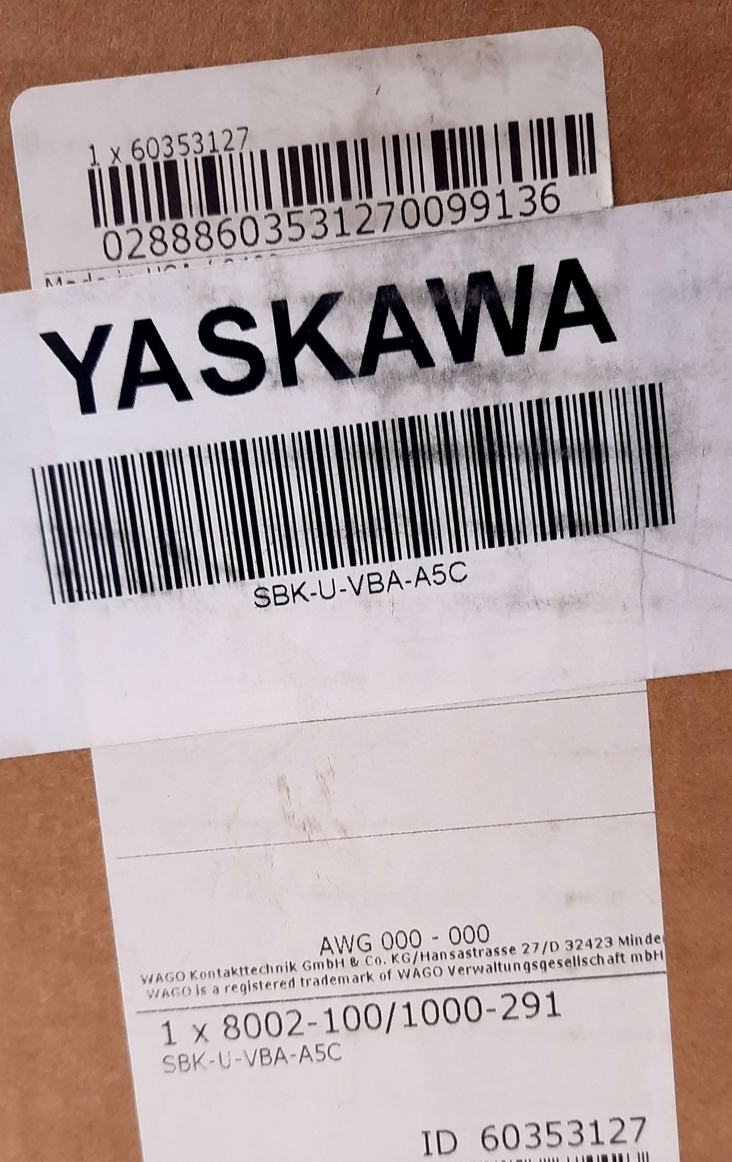 New Yaskawa SBK-U-VBA-A5C Terminal Block Kit 26 Pin I/O, 0.5 Meter