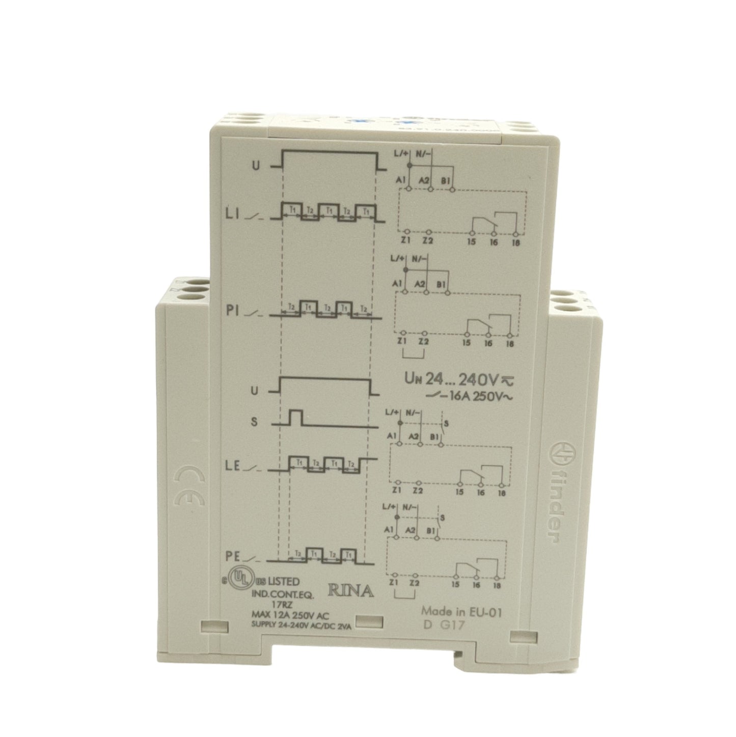 New Finder 83.91.0.240.0000 Analog Timer Relay, 1CO SPDT 16A, 0.05s to 240h, 240V