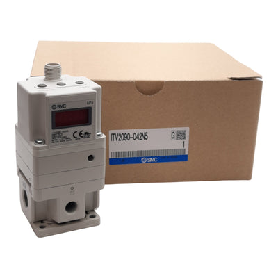New SMC ITV2090-042N5 Electronic Vacuum Regulator, -1.3~-80kPa, Rc 1/4in, M12, 24VDC