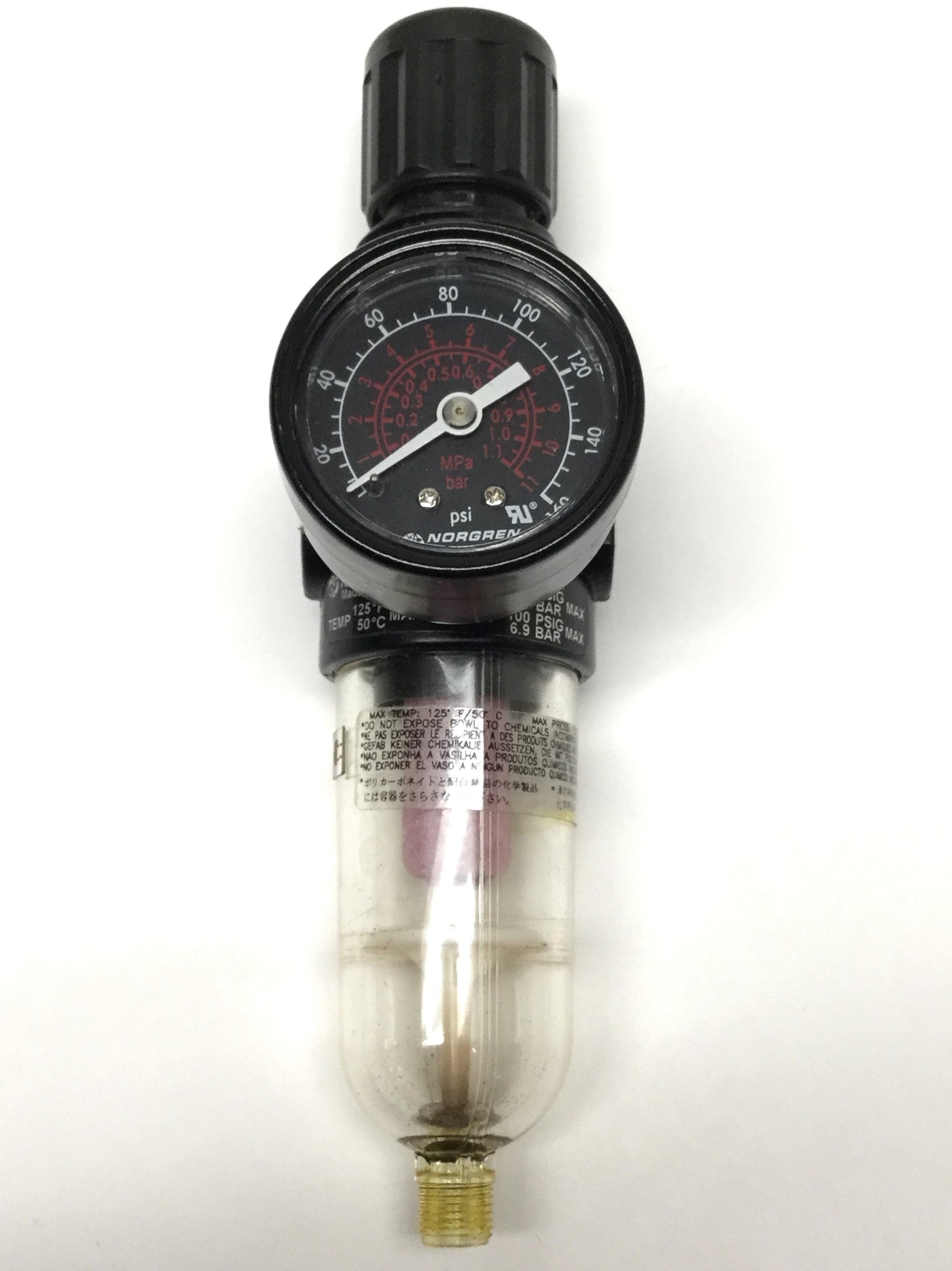 Used Norgren B07-102-A1KA Pneumatic Filter/Regulator 1/8" NPT 150psi In, 5-100psi Out
