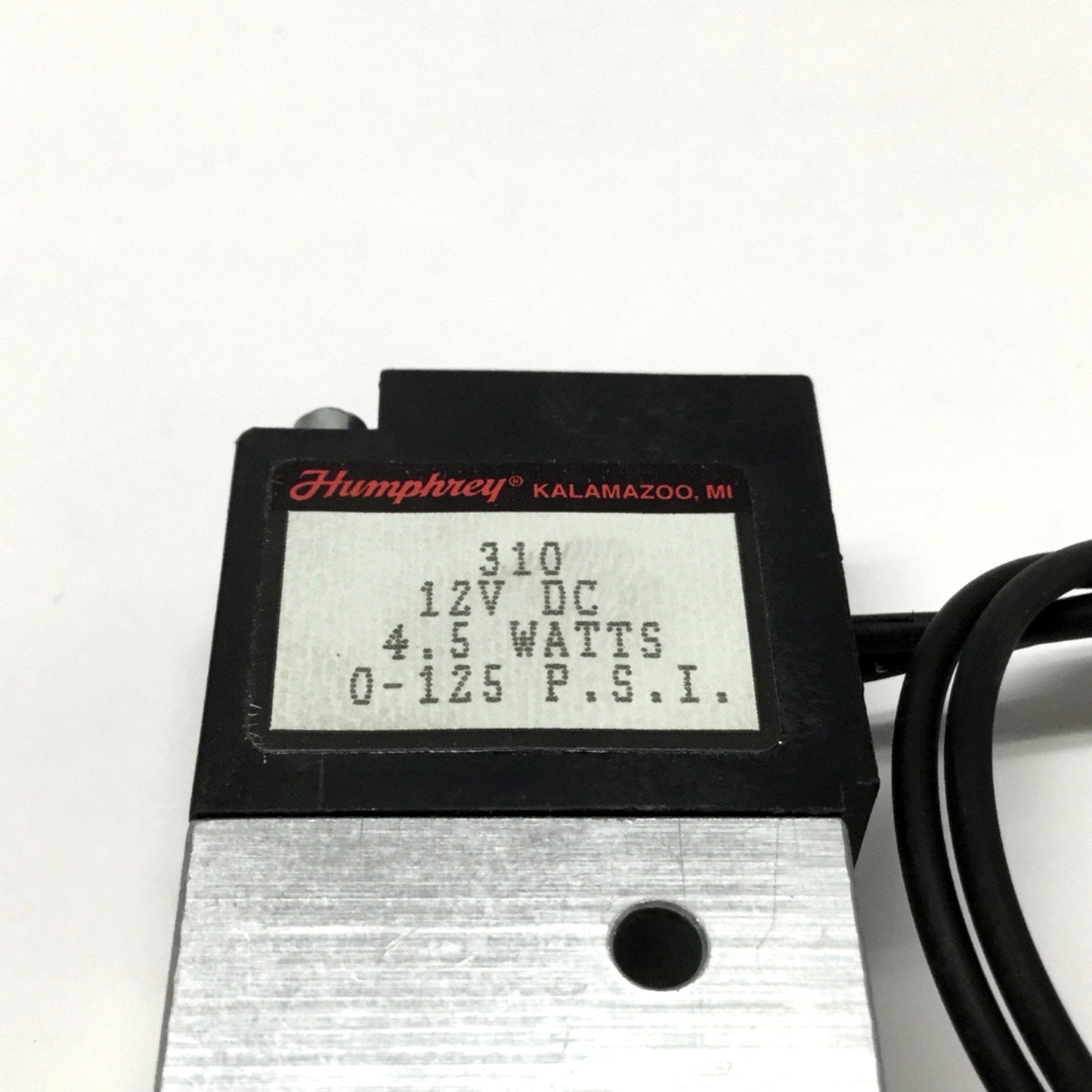 Used Humphrey 310 Pneumatic Solenoid Valve 3-Port, 2-Position 12VDC 4.5W, 125psi Max