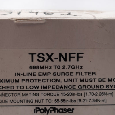 New PolyPhaser TSX-NFF Coaxial RF Surge Protector, Bidirectional, 698-2700MHz, 500W