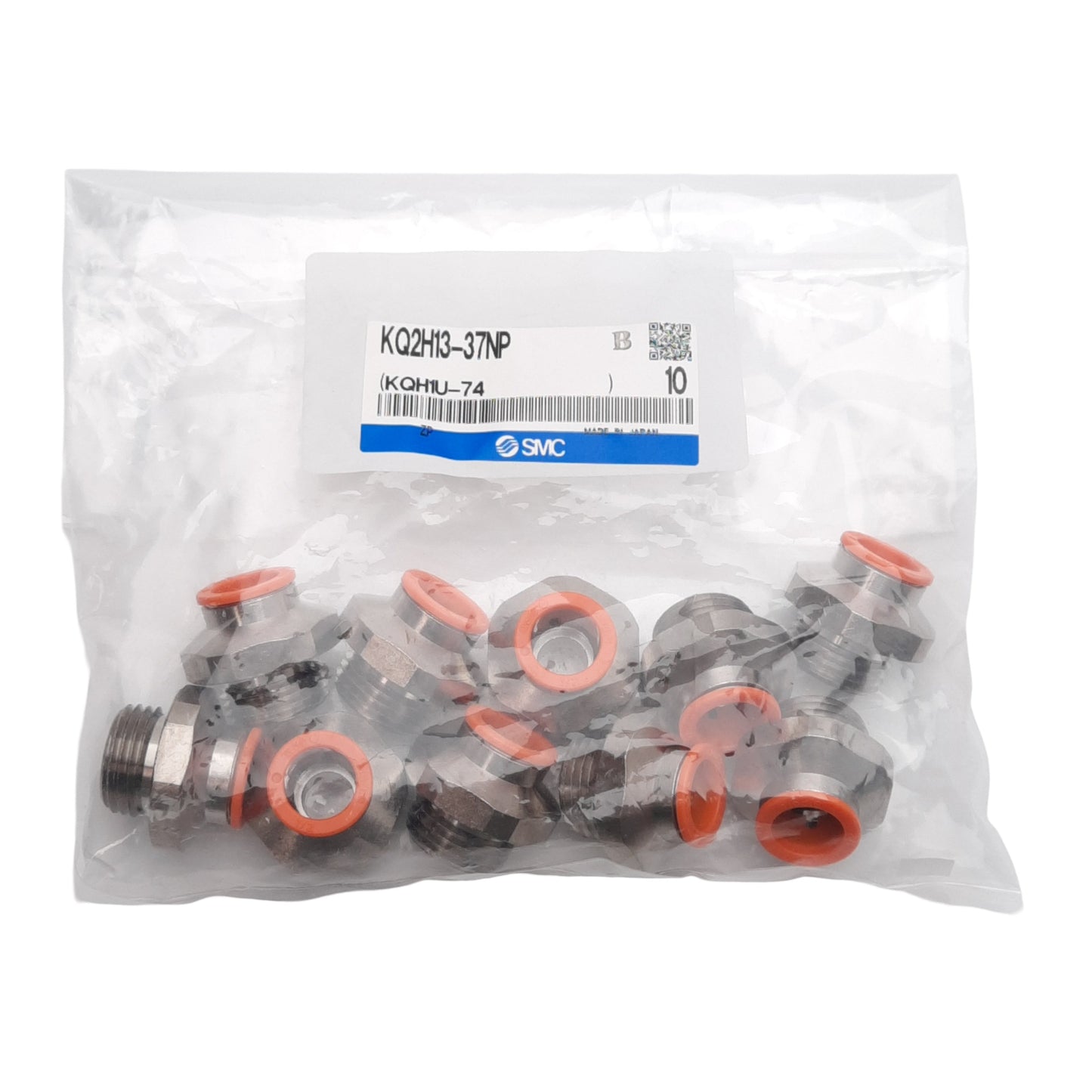 New Lot of 10 SMC KQ2H13-37NP Pneumatic Fitting, ø1/2in One-Touch, 1/2in NPT Male